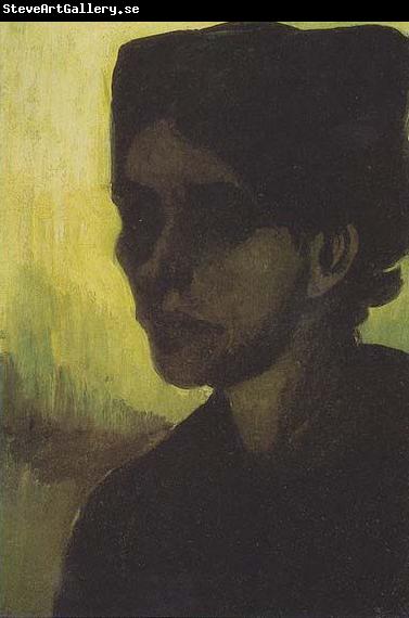 Vincent Van Gogh Head of a young peasant woman with a dark hood